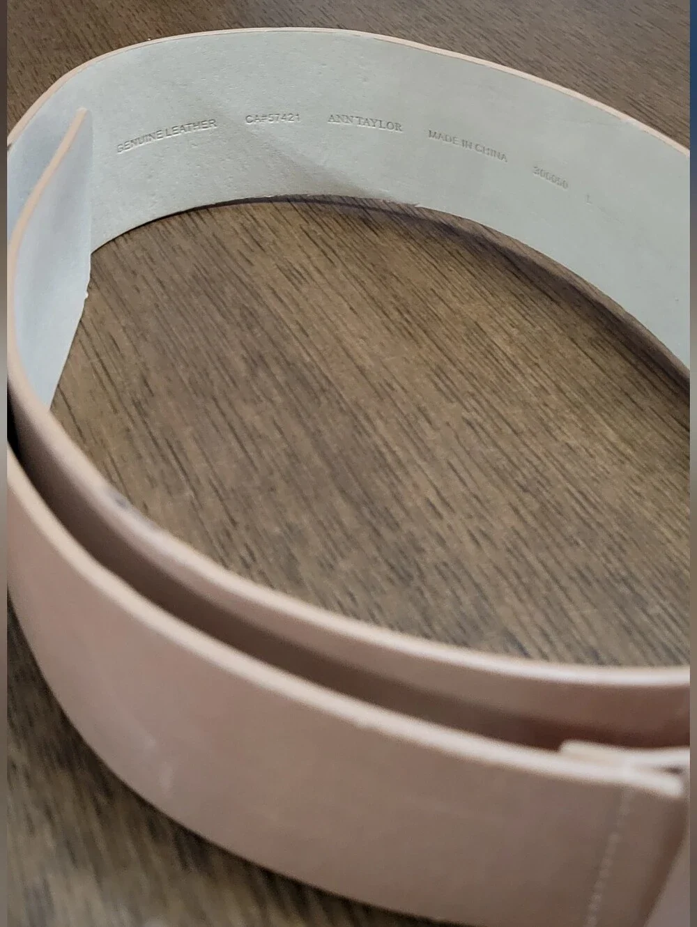 Women's Tan Blush Leather Belt with Gold Buckle 38